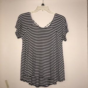 Black and White Striped Blouse